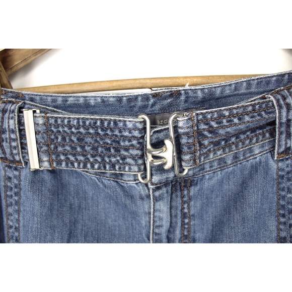 Vintage Denim Jean Fit and Flare Midi Skirt with Matching Belt 4 Liz Claiborne - Picture 2 of 7